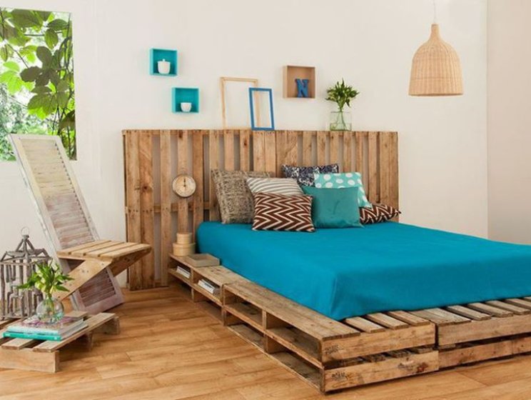 Giường gỗ Pallet: Chiếc giường hợp với mọi không gian